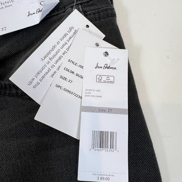 Sam Edelman Women's Black Linnie Flare Leg High Rise Cotton Jeans Size 27 - Picture 3 of 10